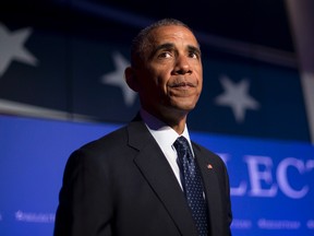 U.S. President Barack Obama walks off stage after speaking at the SelectUSA Investment Summit in Washington, Monday, June 20, 2016. (AP Photo/Pablo Martinez Monsivais)