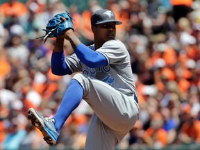 Toronto Blue Jays starting pitcher Marcus Stroman throws to the Baltimore Orioles in the first inning of a baseball game in Baltimore, Sunday, June 19, 2016. (AP Photo/Patrick Semansky)