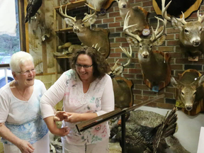 BRUCE BELL/STAFF REPORTER
The wife of late taxidermist Jake de Vries, Joahanna, along with his daughter, Jane Moon, were on hand for the launch of the fundraising campaign to move the de Vries Natural Heritage Collection to the Ameliasburgh Heritage Museum.