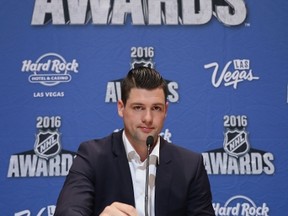 Jamie Benn of the Dallas Stars speaks with the media during a press availability at the Encore Ballroom in Las Vegas on June 21, 2016. (Bruce Bennett/Getty Images/AFP)