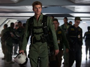 Liam Hemsworth portraying Jake Morrison, in a scene from, "Independence Day: Resurgence," opening in theaters nationwide on June 24.
