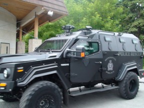 The Winnipeg Police Service unveiled their new GURKHA tactical armoured rescue vehicle Wednesday, June 22, 2016. Police recently took possession of the $343,000 vehicle, manufactured by Terradyne Armoured Vehicles in Newmarket, Ont.