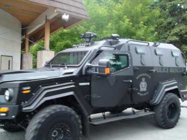 The Winnipeg Police Service unveiled their new GURKHA tactical armoured rescue vehicle Wednesday, June 22, 2016. Police recently took possession of the $343,000 vehicle, manufactured by Terradyne Armoured Vehicles in Newmarket, Ont.