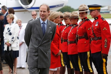 Prince Edward and Sophie, Earl and Countess of Wessex arrive at the airport in Winnipeg, Wednesday, June 22, 2016. The couple spent the day in Winnipeg with local dignitaries and took part in such things as a tour of the Royal Aviation Museum of Western Canada and presiding over the Duke of Edinburgh Awards. THE CANADIAN PRESS/John Woods