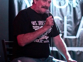 Wrestling legend Jake 'The Snake' Roberts speaks in Timmins last Friday. The 'Unspoken Word Tour' is filled with both comedic stories from his wrestling days and gut-wrenching tales about his struggles through addiction and depression. Jake will be in Tillsonburg this Friday, June 24, at Sammy Krenshaw's. Doors open at 7:30 p.m. (Benjamin Aubé/Postmedia Network)