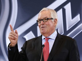 Bill Foley, majority owner of the Las Vegas NHL expansion team, speaks during a news conference in Vegas on June 22, 2016. (AP Photo/John Locher)