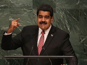 Nicolas Maduro, President of Venezuela, addresses the United Nations General Assembly on September 29, 2015 in New York City. (John Moore/Getty Images)