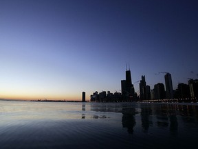 The Chicago skyline along Lake Michigan. (JEFF HAYNES/AFP/Getty Images)