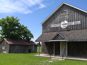 Music is set to fill the Old Plympton Township Hall Saturday with a solo concert by singer-songwriter Fred Eaglesmith. The show starts at 8 p.m. The hall, shown here on Wednesday June 22, 2016 on Egremont Road in Plympton-Wyoming, Ont., dates back to 1868. (Paul Morden/Sarnia Observer)