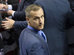 In this April 18, 2016 file photo, Corey Lewandowski, campaign manager for Republican presidential candidate Donald Trump, appears at a campaign stop at the First Niagara Center in Buffalo, N.Y. CNN has hired Lewandowski as a commentator on the campaign, only days after he was fired by Trump.  (AP Photo/John Minchillo, File)