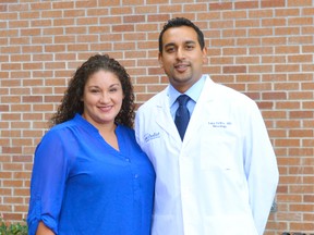 Lisa Alamia, who has unexplainable foreign accent syndrome, with her doctor, Toby Yaltho, an Edmonton-raised neurologist who received his undergraduate degree from the University of Alberta and practices at the Houston Methodist Sugar Land Neurology Associates. PHOTO SUPPLIED