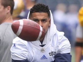 Winnipeg Blue Bombers running back Andrew Harris during practice in Winnipeg on June 22, 2016. (Postmedia Network)