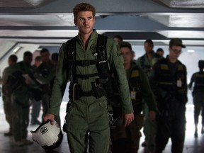 This image released by Twentieth Century Fox shows Liam Hemsworth as Jake Morrison in a scene from "Independence Day: Resurgence." (Claudette Barius/Twentieth Century Fox via AP)