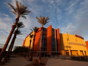 General view outside of Gila River Arena before a game between the Arizona Coyotes and the Anaheim Ducks on November 25, 2015 in Glendale. (Christian Petersen/Getty Images/AFP)