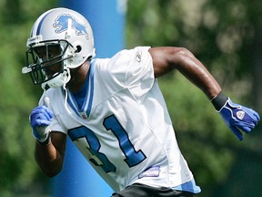 In this Aug. 7, 2006, file photo Detroit Lions’ Stanley Wilson goes through running drills during the team’s training camp at the training facility in Allen Park, Mich. (Daniel Mears /Detroit News via AP, File)