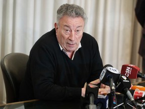 Luis Segura, president of Argentine Football Association (AFA), speaks during a news conference in Buenos Aires, Argentina, Tuesday, May 31, 2016. (AP Photo/Victor R. Caivano)