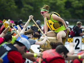 The Tim Hortons Ottawa Dragon Boat Festival filled Mooney’s Bay Park and the Rideau River with paddlers and spectators on Saturday, June 25, 2016. ASHLEY FRASER / .