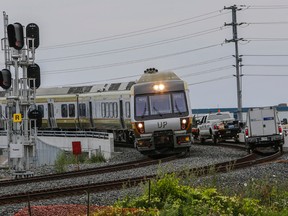 A UP Express train is pictured on Sunday. (DAVE THOMAS, Toronto Sun)