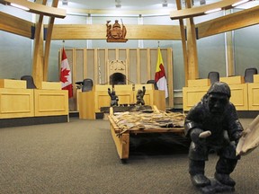 The floor of the Nunavut Legislature is shown in Iqaluit on June 1, 2016.  THE CANADIAN PRESS/Geordon Omand