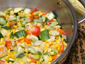 Summer succotash, prepared by Jill Wilcox at Jill's Table in London, Ont. on Monday August 17, 2015. (Craig Glover/The London Free Press/Postmedia Network)