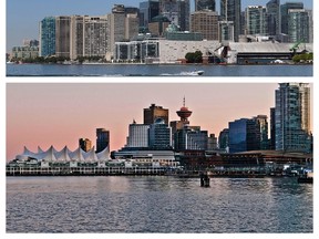 Toronto and Vancouver skylines. (Postmedia Network file photos)