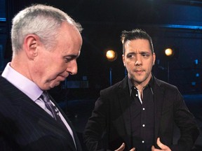 George Stroumboulopoulos (and Ron MacLean attend an event in Toronto on Monday, March 10, 2014. (THE CANADIAN PRESS/Chris Young)