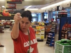 A woman suspected of attacking another woman in a London, Ont. supermarket is shown in a London Police Service handout photo. 
(THE CANADIAN PRESS)