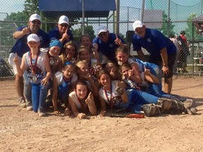 The Kingston Kobras U-14 novice girls captured the gold medal at a fastball tournament in Quebec on the weekend. (Supplied photo)
