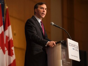 Finance Minister Bill Morneau speaks to the Economic Club of Canada about Long-Term Growth For The Middle Class, in Toronto, on Thursday, June 23, 2016. (THE CANADIAN PRESS/Eduardo Lima.)