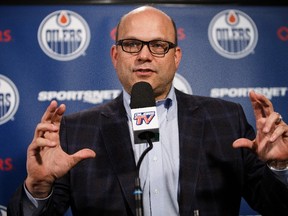 Peter Chiarelli failed to return from the NHL draft with a top-pairing defenceman. (The Canadian Press)