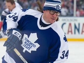 Former Toronto Maple Leafs defenceman Bryan Berard skates during the warmup before an alumni game against the Detroit Red Wings at Comerica Park in Detroit on Dec. 31, 2013. (CRAIG GLOVER/The London Free Press)