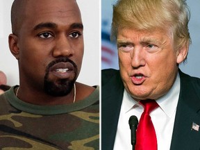 Kanye West and Donald Trump. (AP photos)
