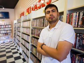 Aleem Zia is closing Beyond Movies in Blackacres, one of two movie rental stores in London, Ont. after a 21-year run in the rental business.
Zia spoke to the Free Press on Tuesday June 28, 2016. (MIKE HENSEN, The London Free Press)