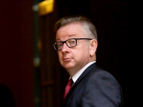 Leave campaigner and Secretary of State for Justice Michael Gove arrives for a cabinet meeting at 10 Downing Street in London, Monday, June 27, 2016. Political turmoil has roiled Britain since the country's vote to leave the European Union, as leaders of the government and opposition parties grapple with the question of how precisely the U.K. will separate from the other 27 nations in the bloc. (AP Photo/Matt Dunham)