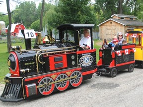 Canada Day revelers take a ride on the Canatara Choo Choo during Canada Day 2015. 
CARL HNATYSHYN/SARNIA THIS WEEK