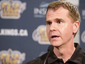 Oil Kings General Manager Randy Hansch speaks during a press conference at Rexall Place in Edmonton July 3, 2014.