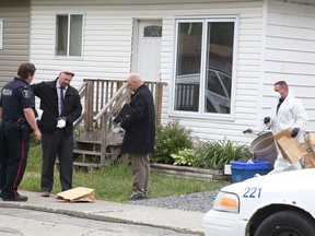 Greater Sudbury Police were at a home at 11B Peter Street in Copper Cliff, Ont. on Sunday June 26, 2016. A 34-year-old man suffered life-threatening injuries during an altercation. The injured male was transported to Health Sciences North. Gino Donato/Sudbury Star/Postmedia Network