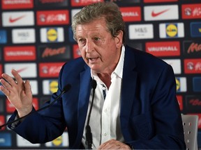 England manager Roy Hodgson speaks at a press conference after his resignation following the team's 2-1 defeat to Iceland during the Euro 2016 in Chantilly, northern France, on June 28, 2016. (AFP PHOTO / PAUL ELLIS)