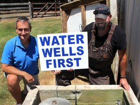 Kevin Jakubec, left, and Scott Brooksbank, members of Water Wells First. (Ellwood Shreve/Chatham Daily News file photo)