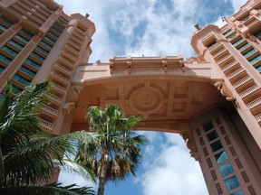 The high-living Bridge Suite connects the Royal Towers of Atlantis from the 17th floor. It rents for $25,000 a night and includes 10 rooms and a grand piano. (Barbara Taylor/London Free Press)