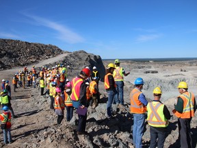 Delegates attending the Canadian Land Reclamation Association conference in Timmins got a tour of the Hollinger open mine pit on Wednesday.