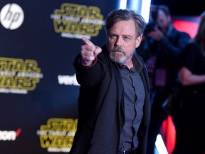 Mark Hamill arrives at the world premiere of "Star Wars: The Force Awakens" at the TCL Chinese Theatre on Monday, Dec. 14, 2015, in Los Angeles. Mark Hamill will be bringing the force to Fan Expo Canada over Labour Day weekend. THE CANADIAN PRESS/AP, Strauss, Invision Jordan Strauss