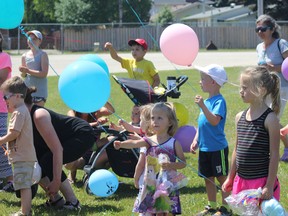 Balloons were released in celebration of the 15th Children’s Festival on June 25 at Agricultural Park. (Laura Broadley/Goderich Signal Star)