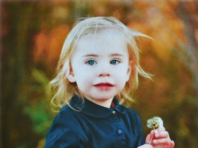 Pamphlet from the funeral service for Jade MacDonald, the two-year-old girl who died in a stormwater lake in the Morinville subdivision where she lived.