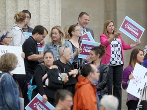 A demonstration was held on the steps of the Legislative Building in support of midwives Thursday, June 30, 2016.