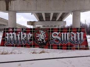 Graffiti artist Drone and his girlfriend worked for 10 nights to create this tribute to slain Barrhaven teen Michael Swan. Gary Dimmock / Postmedia