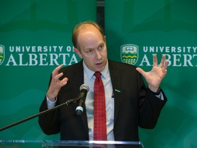 Steven Dew, University of Alberta Provost and Vice-president (Academic), speaks to the media about the university’s compensation disclosure website, at the University of Alberta, in Edmonton Alta. on Thursday June 30, 2016. DAVID BLOOM/ Postmedia Network