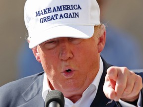 Republican presidential candidate Donald Trump speaks at a town hall-style campaign event at the former Osram Sylvania light bulb factory, Thursday, June 30, 2016, in Manchester, N.H. (AP Photo/Robert F. Bukaty)