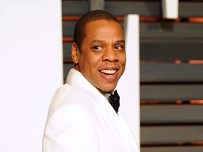In this Feb. 22, 2015 file photo, Jay Z  arrives at the 2015 Vanity Fair Oscar Party in Beverly Hills, Calif. (Photo by Evan Agostini/Invision/AP, File)