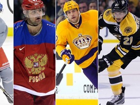From left to right, Eric Staal, Alexander Radulov, Milan Lucic and Loui Eriksson all signed free agent contracts on July 1, 2016. (AP/AFP/Files)
